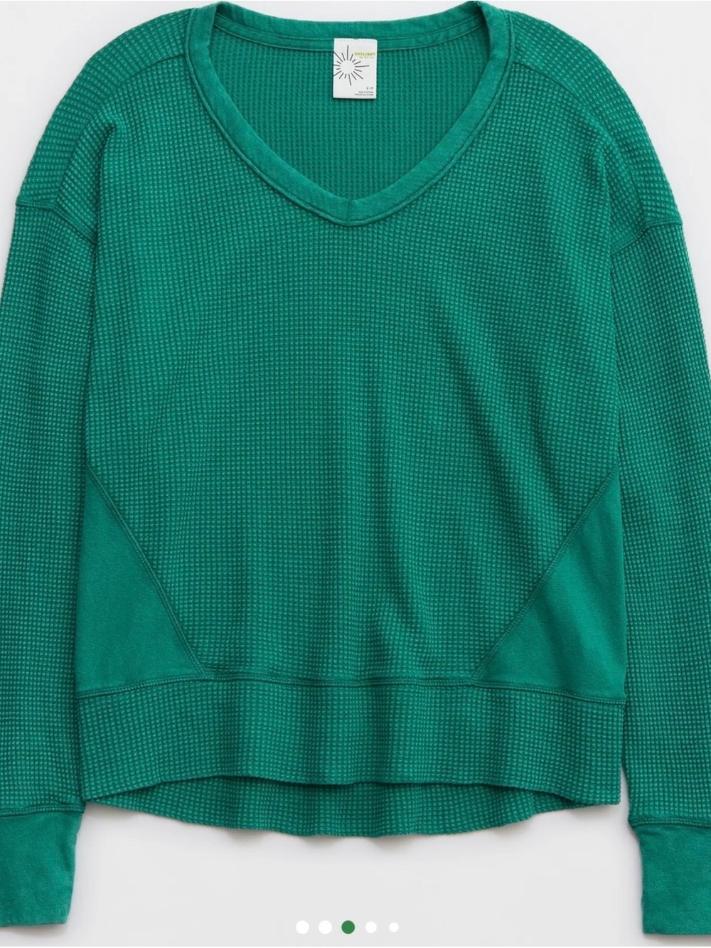 OFFLINE By Aerie Wow! Waffle Oversized T-Shirt in Black Size Large